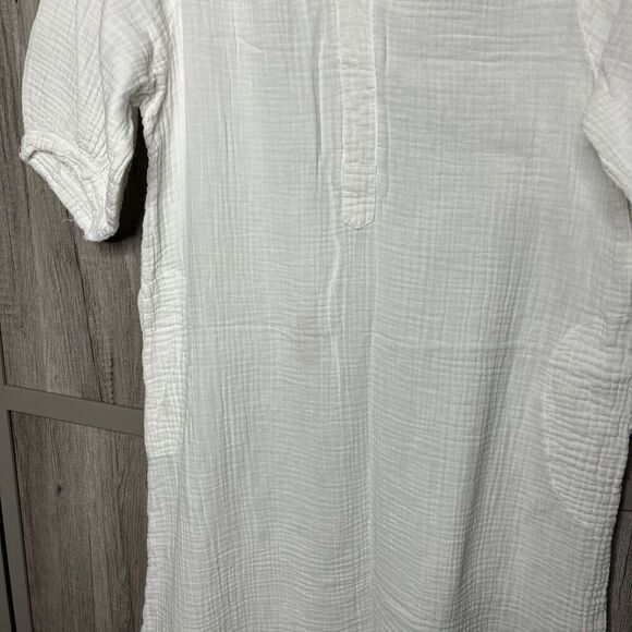 Ocean + Main Double Gauze Tunic Kaftan White Neutral Minimalist Size S/M - Picture 8 of 8